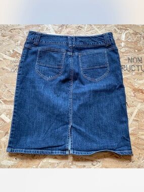 Contrast Classic Dark Blue Denim Pencil Skirt
